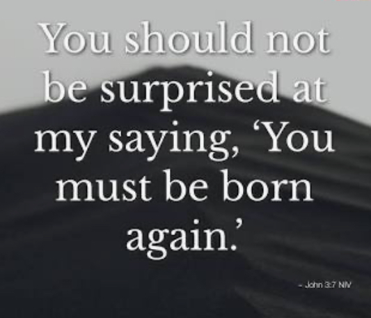 You should not be surprised at my saying, 'You must be born again.'