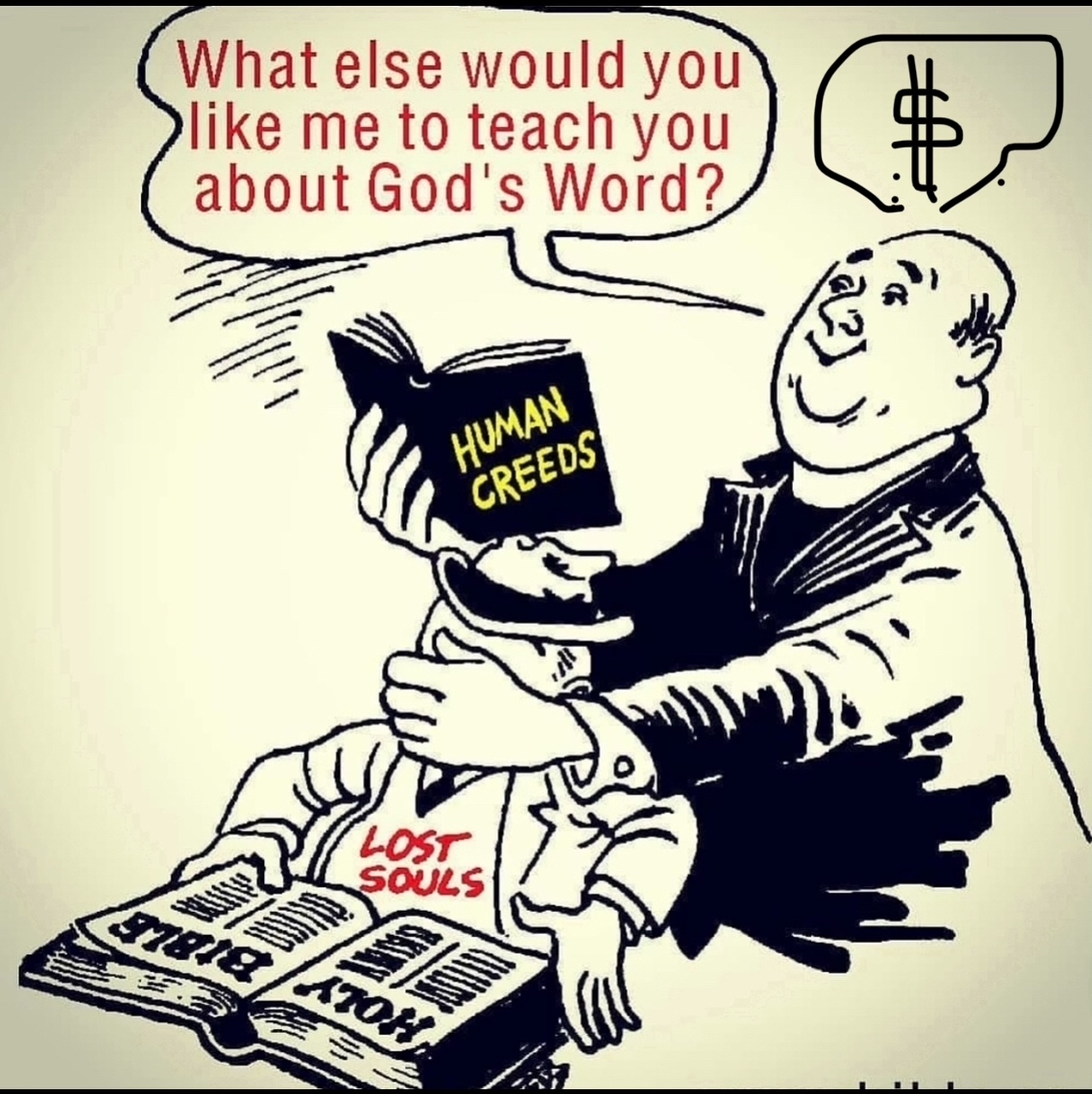 Human greed illustration