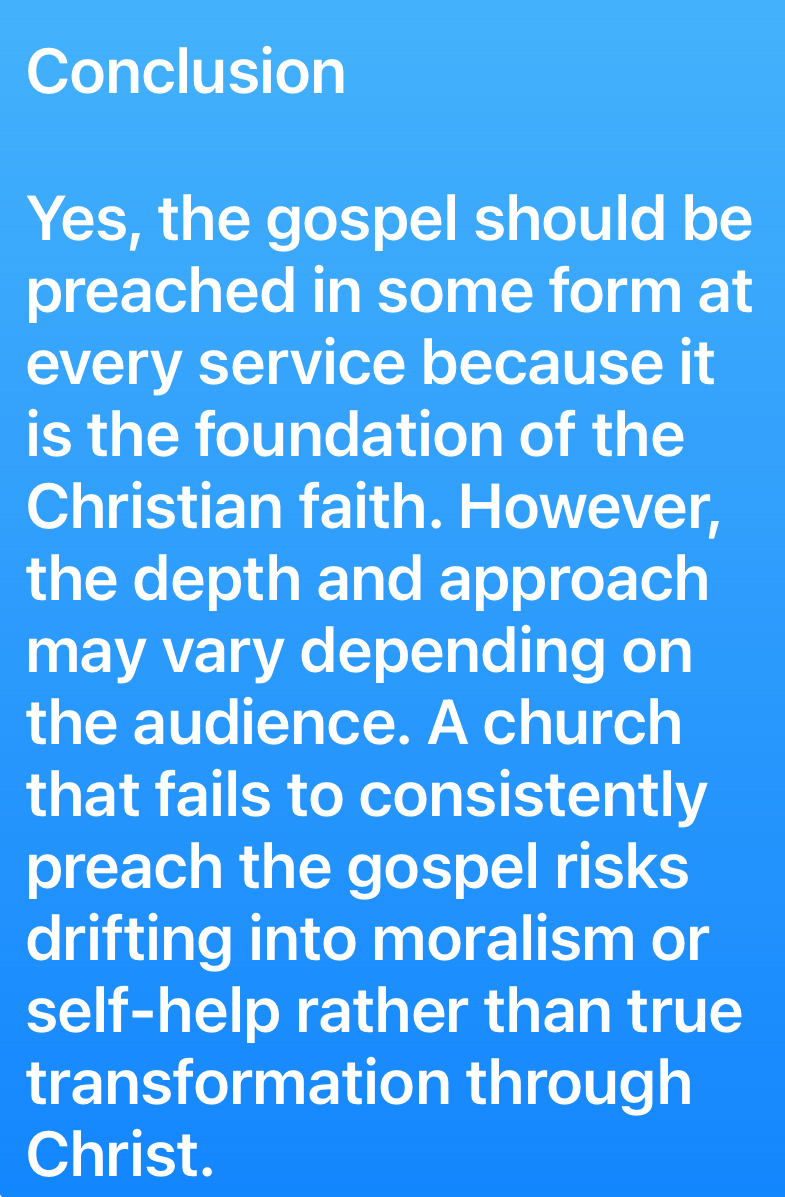 How churches should be. Conclusion.